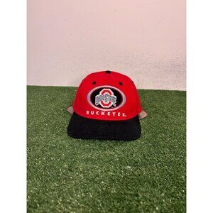 Vintage Ohio State Buckeyes hat cap snap back red black drew pearson 90s mens